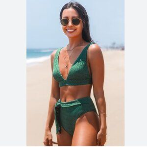 Armani Green Back Hook High Waisted Bikini